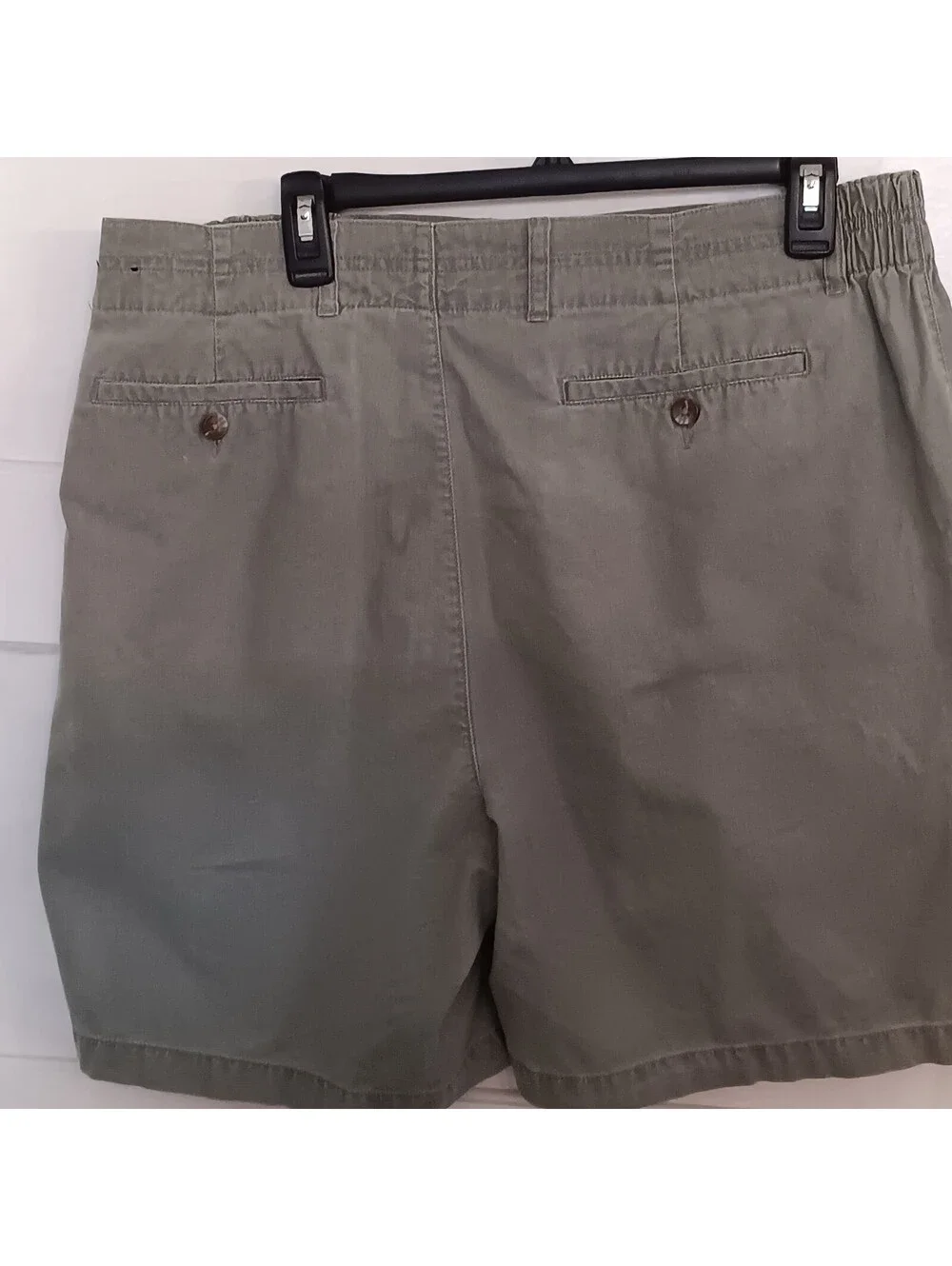 Consensus Sportswear Shorts Sz 38 Men Olive Green Partial Elastic Waist Stretch